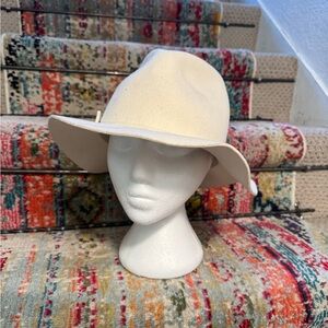 Anthropology Cream Wool Women's Wide Brim Hat